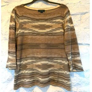 LRL Jeans Company Ralph Lauren Boatneck Sweater XL Cotton Linen Western Desert